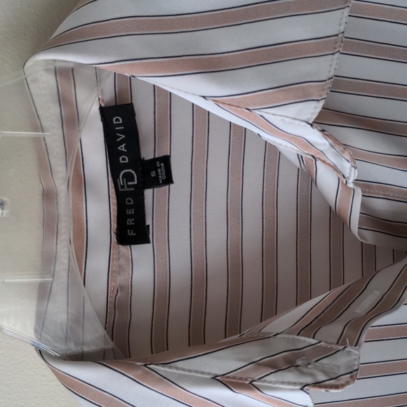 Fred David Striped Satin Blouse - Small - Picture 3 of 5